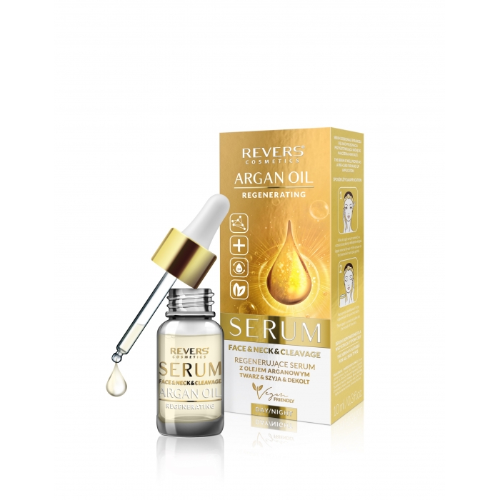 Regenerating serum for daily care of face, neck and cleavage - argan oils