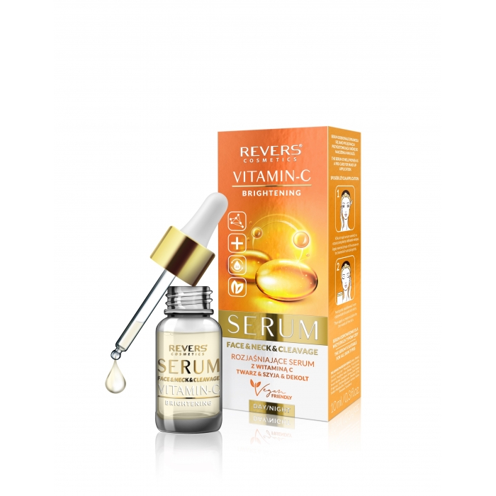 Brightening serum for daily care of face, neck and cleavage - vitamin C
