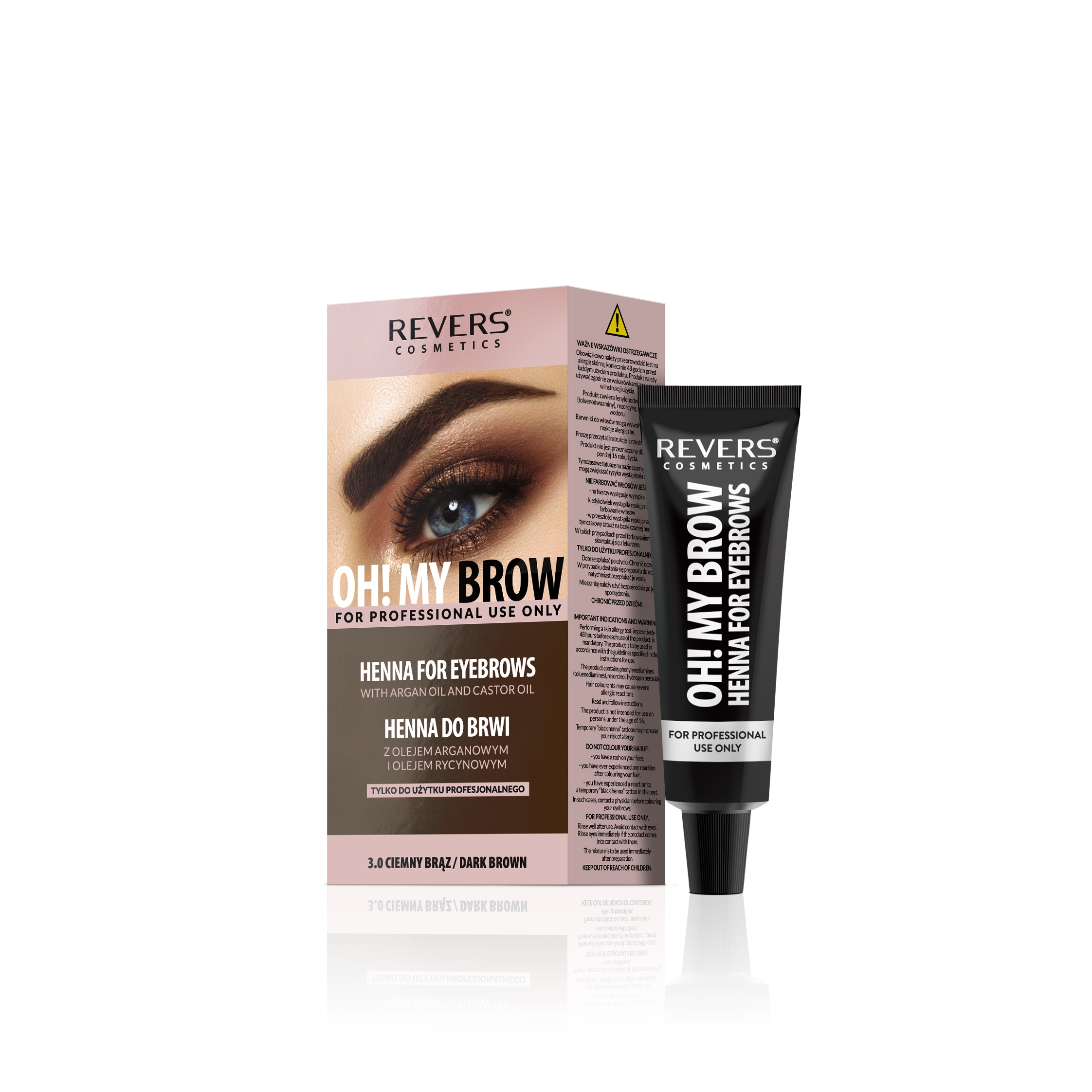 HENNA FOR EYEBROWS OH!MY BROW 3.0 DARK BROWN with argan oil and 