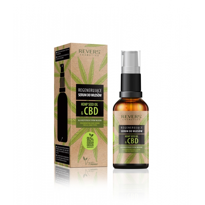 Rgenerujące Serum do włosów z naturalnym olejem konopnym z CBD