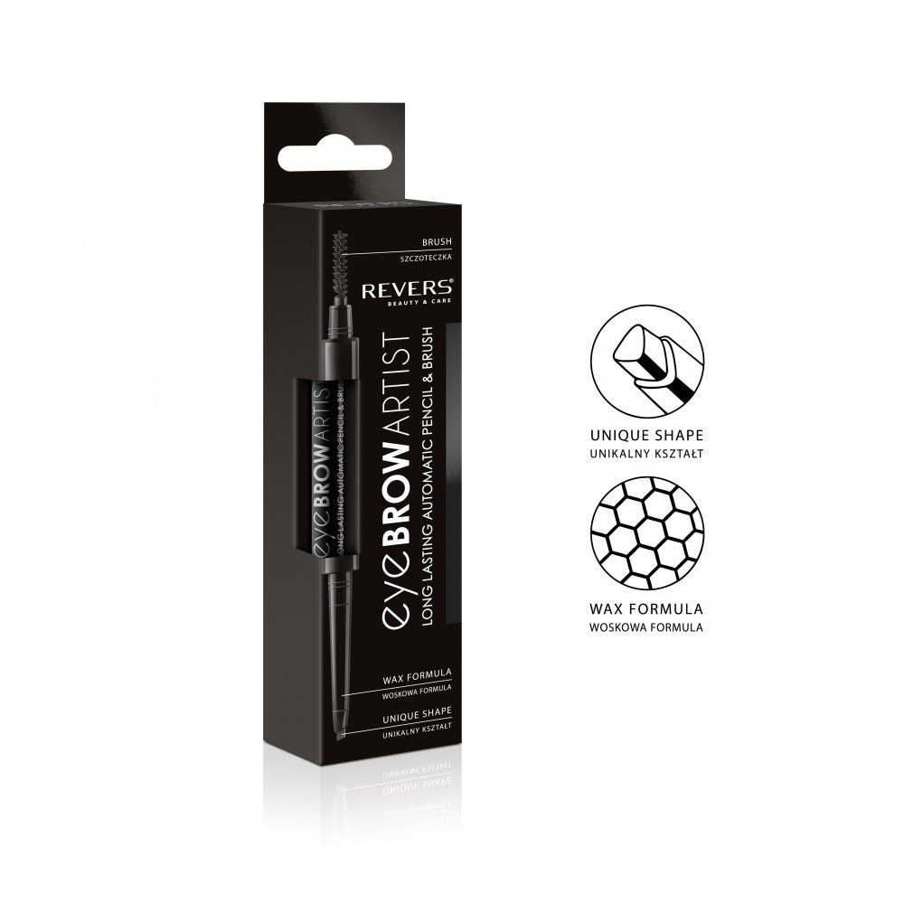 Kredka do brwi czarna REVERS EYE BROW ARTIST ze szczoteczką