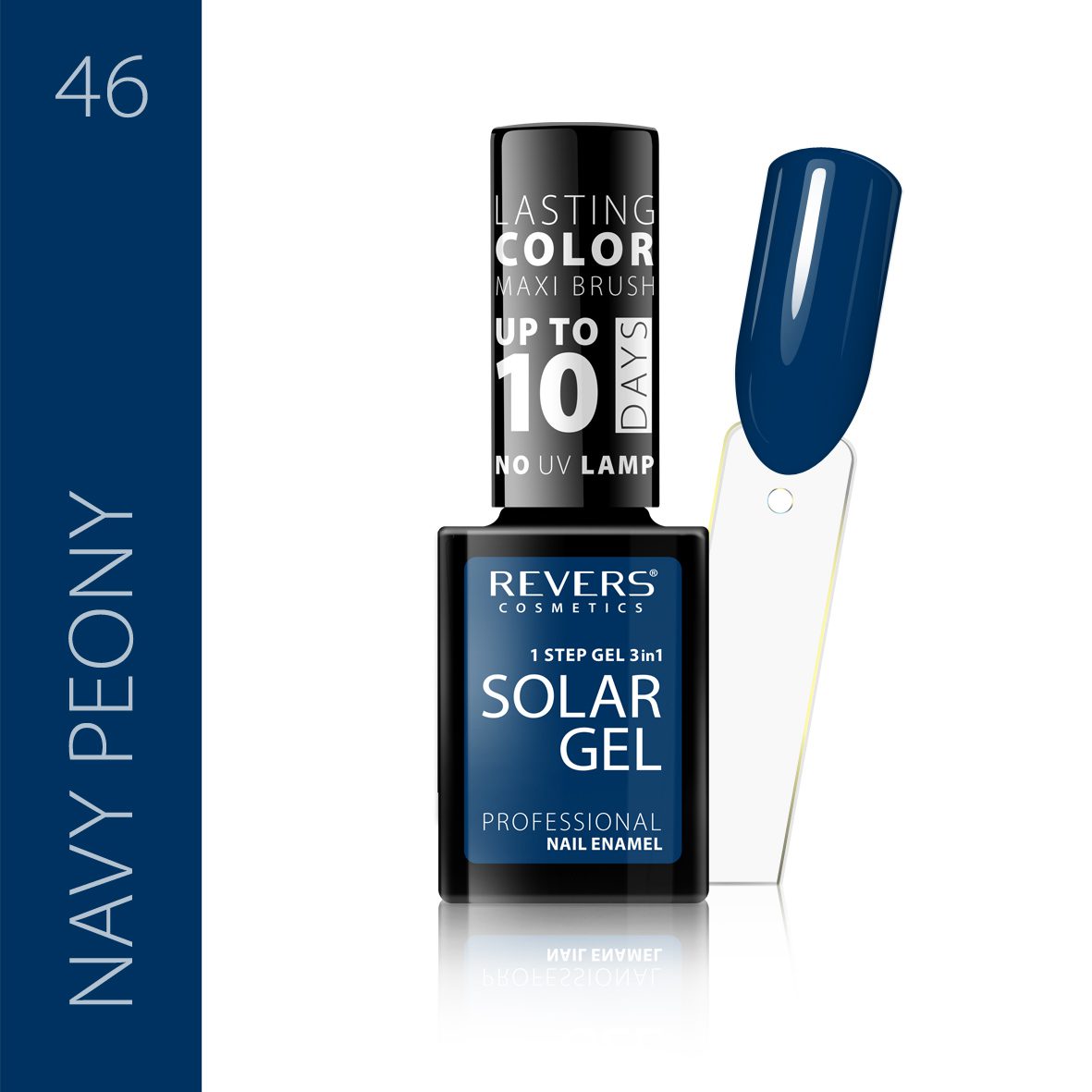 Lakier hybrydowy bez lampy Revers Solar Gel 46 Navy Peony