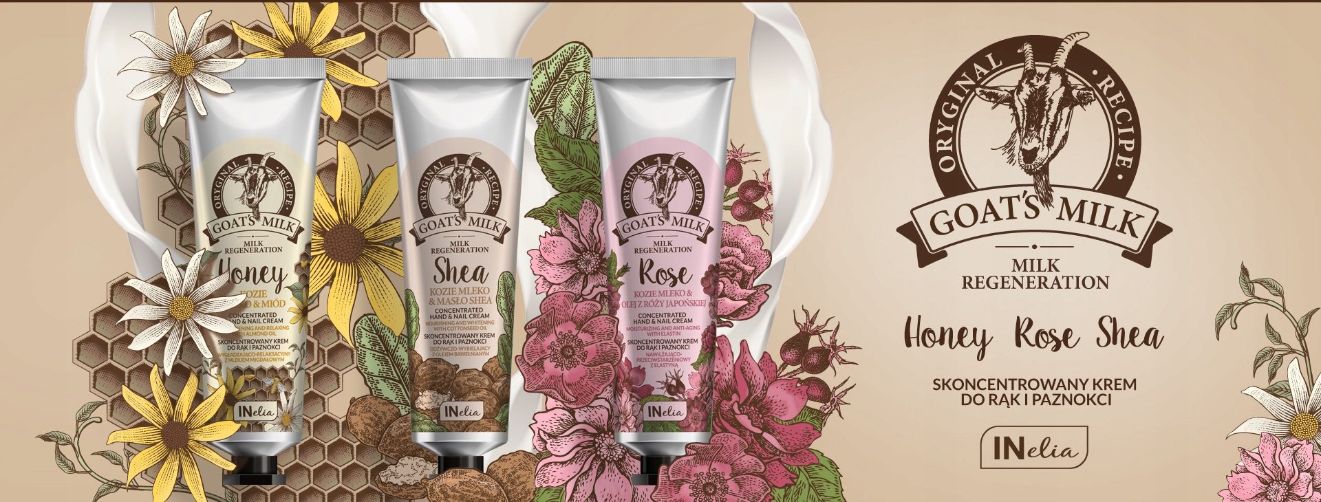 Inelia Kozie Mleko & Miód hand cream - obrazek 2