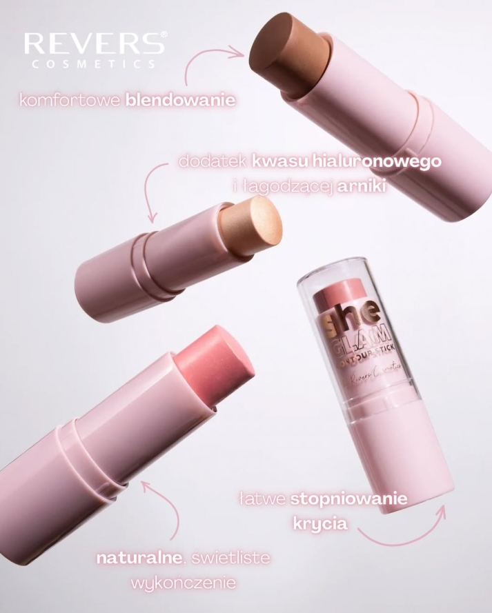Rozświetlacz w sztyfcie Champagne Kisses 01 SHE GLAM – chłodny efekt glow - obrazek 3
