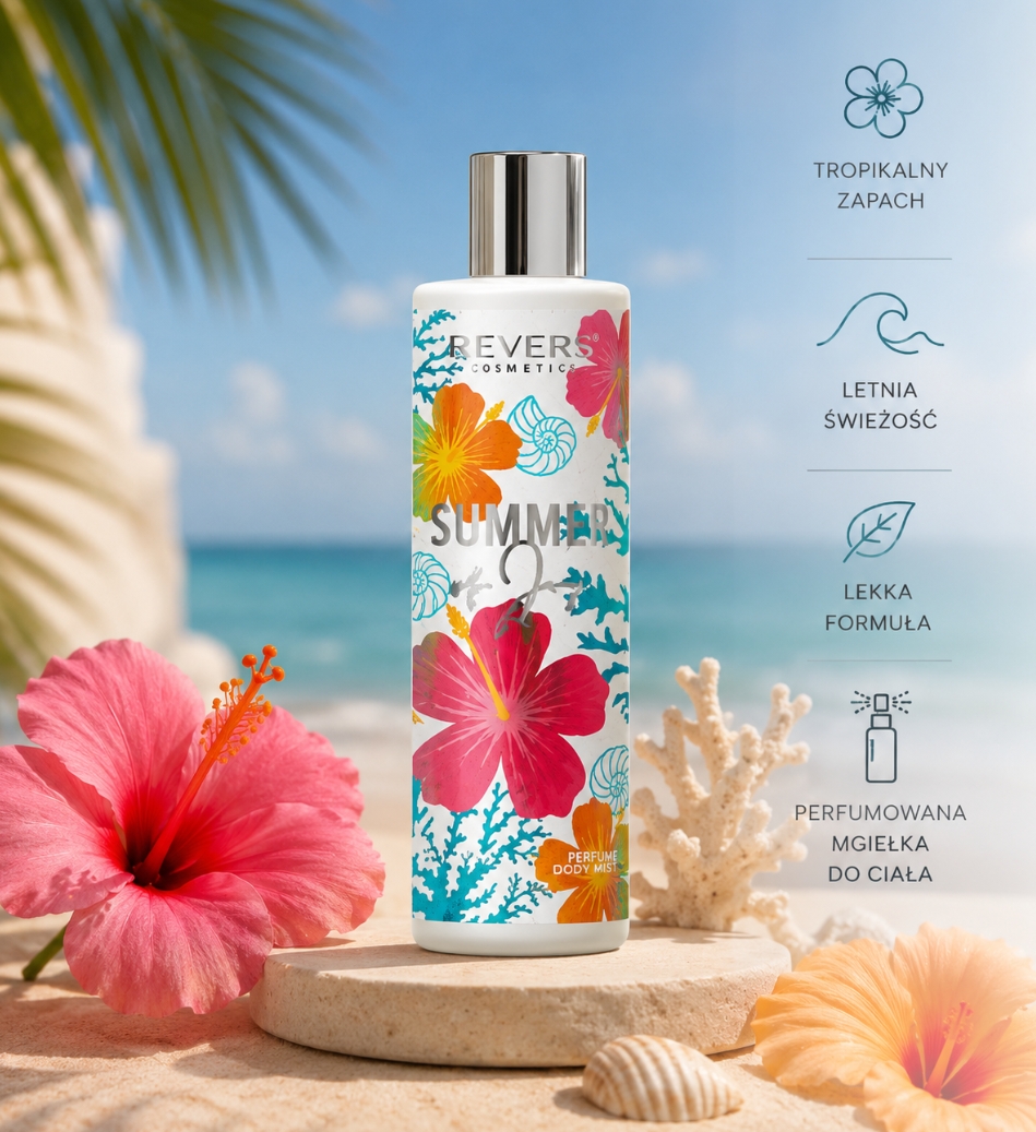 Revers Cosmetics Summer – perfumowana mgiełka do ciała o tropikalnym zapachu i letniej świeżości