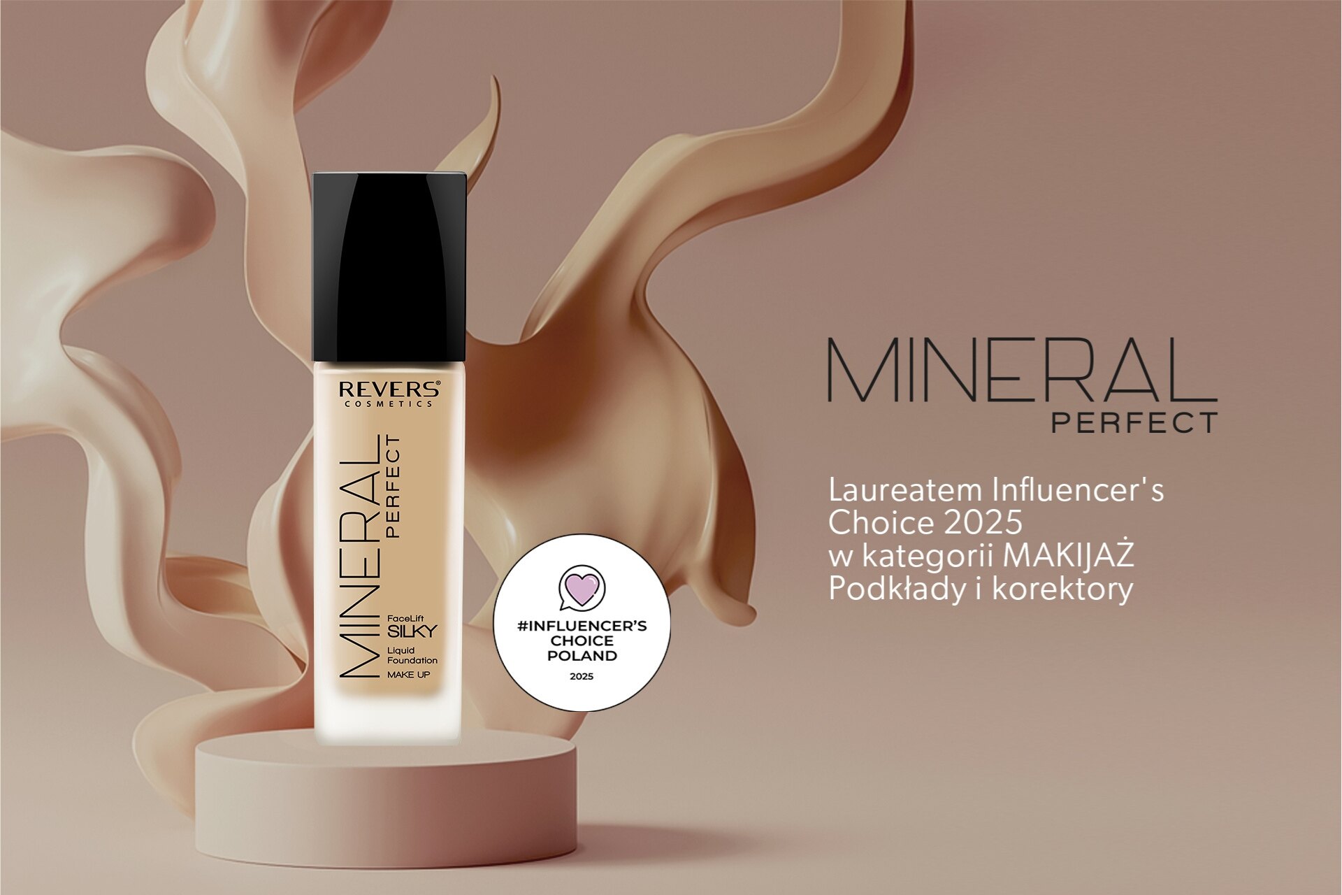 Revers Cosmetics Mineral Perfect – podkład do makijażu twarzy, laureat Influencer’s Choice 2025