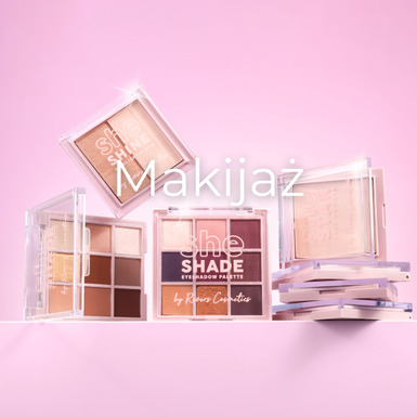Kosmetyki do makijażu Revers Cosmetics – palety cieni do powiek w odcieniach różu i nude.