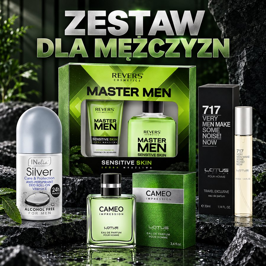 Zestaw kosmetyków dla mężczyzny 2 wody perfumowane antyperspirant żel i woda po goleniu